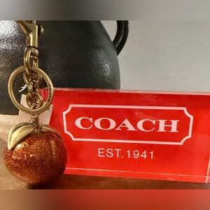 Coach Peach Bag Charm (NWT)